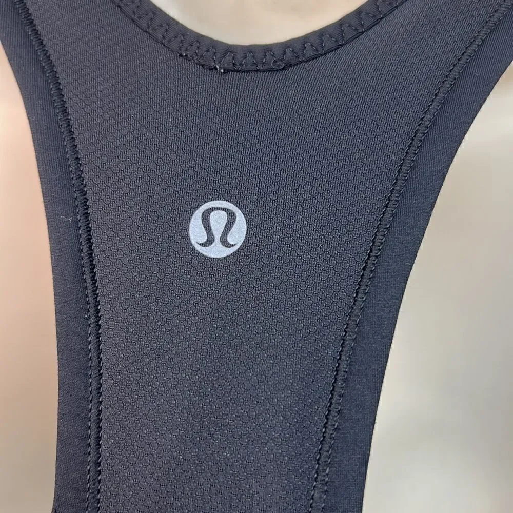 Lululemon Black racerback performance tank top EUC size 6